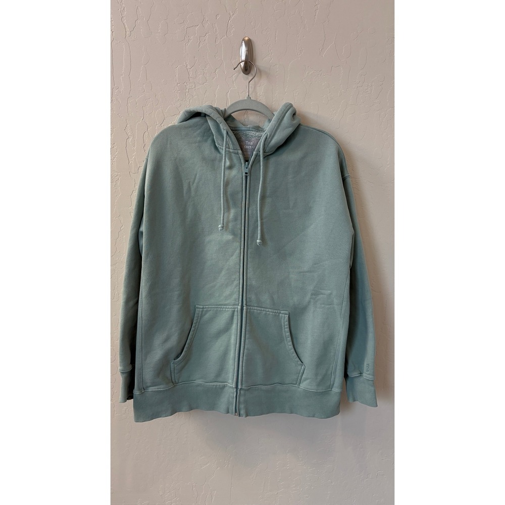 Tna Aritzia CozyAF Fleece Full Zip Hoodie Sage Green Size 2 FFS3-3991-21